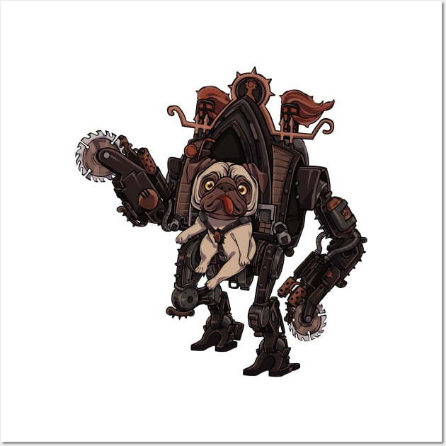 Pug of War: The Mighty Mechanical Canine Wall Art by Holymayo Tee